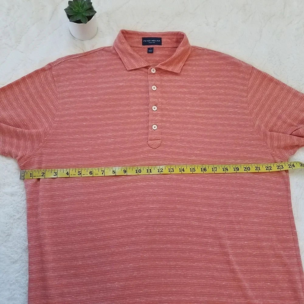 Peter Millar Collection Excursionist Cotton Linen Blend Stripe Polo Shirt